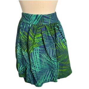 Vintage Banana republic,Tropical Green and Blue Leaf Print Skirt Size 4P